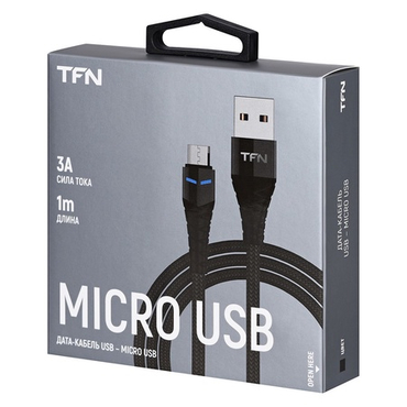 Кабель USB 2.0 A - micro USB knight, 1м TFN-CKNMICUSB1MBK